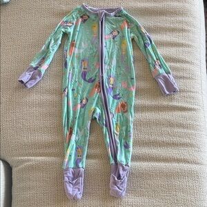Baby Mermaid Print One-Piece Footed Sleeper Bamboo